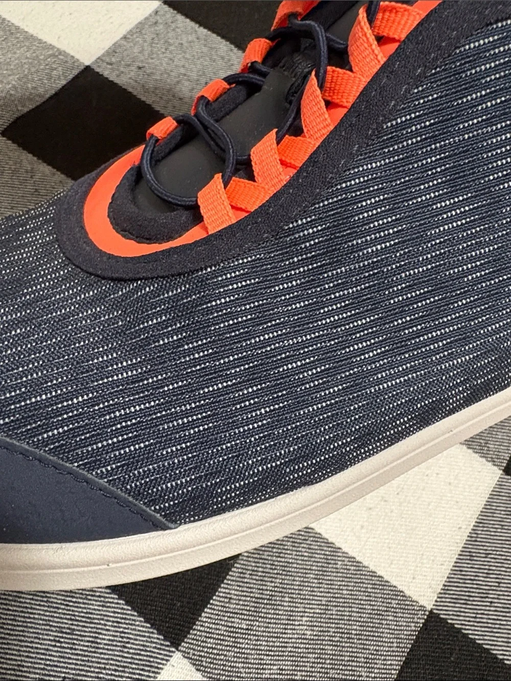 Clarks Cloudsteppers Dowling Pearl Walking Shoes Bungee Lace Navy Orange Size 12